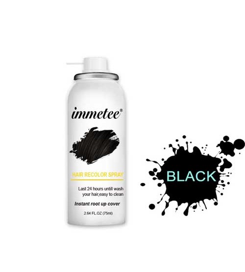Immetee Hair Recolor Spray Instant Root Up Cover Black 75ml